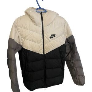 Nike Tri-Tone Hooded Jacket in Cream, Gray, and Black